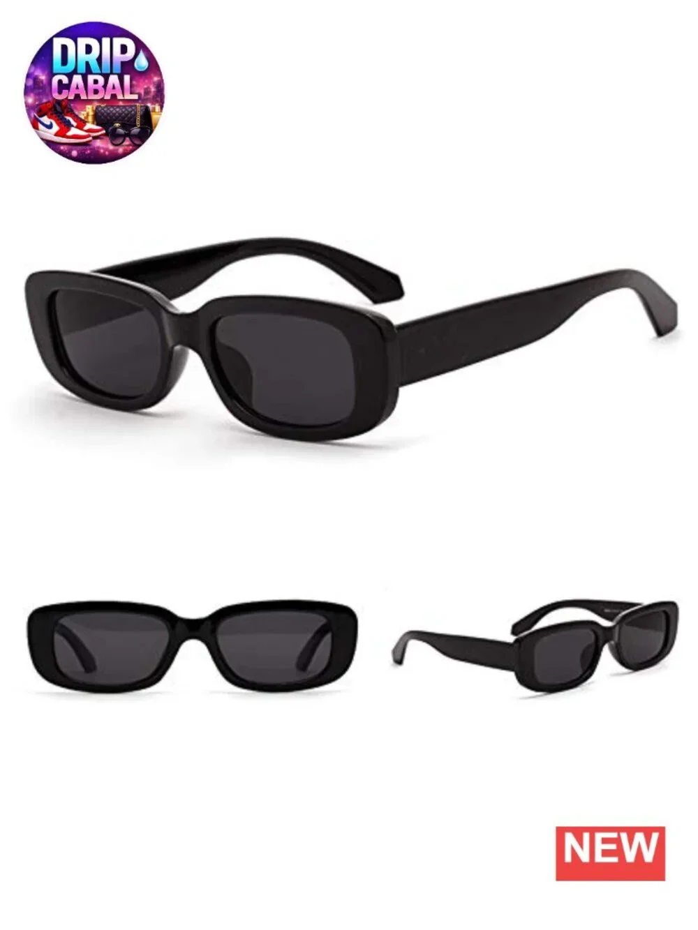 Retro Rectangle Sunglasses for Women UV400 Protection Square Frame Eyewear